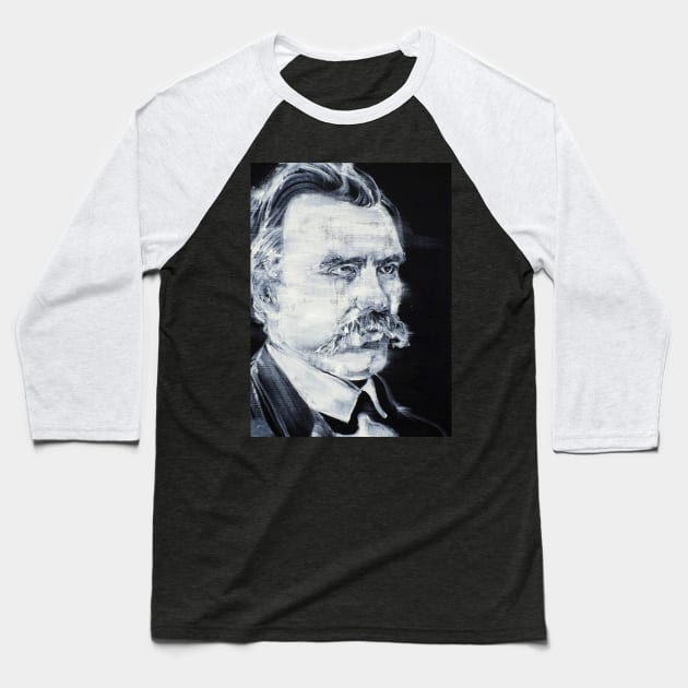 FRIEDRICH NIETZSCHE acrylic portrait Baseball T-Shirt by lautir